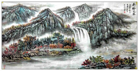 国画山水画  大秦岭     