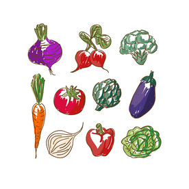 手绘蔬菜