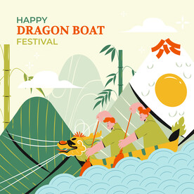 扁平日系赛龙舟