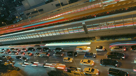 城市夜景车流光轨