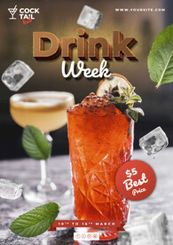 奶茶饮品促销海报