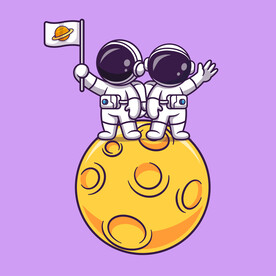 矢量卡通宇航员