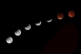 月亮转动新月变圆月 