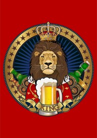 啤酒节狮子皇冠星星