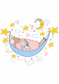 晚安月亮星星绵羊布娃娃
