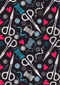 针线纽扣剪刀面料印花