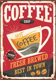 咖啡 怀旧海报
