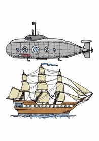 潜水艇 大帆船