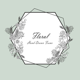 唯美线描花卉花框