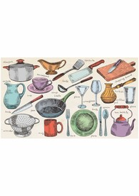 厨房餐具 盘子刀叉 砧板