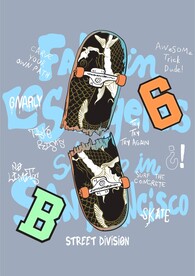 滑板断裂 潮流背景墙