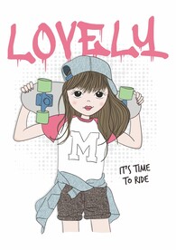 滑板女孩 个性穿搭