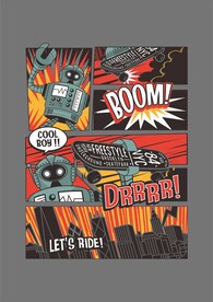 机器人连环画 滑板