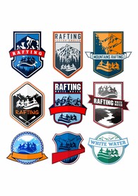 美式徽章 运动会 雪山