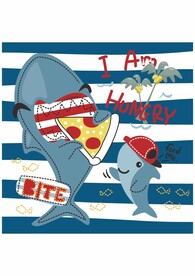 饥饿鲨鱼 吃披萨 海洋