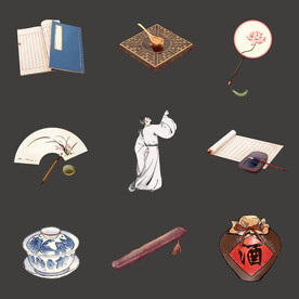 中国风古风琴棋书画传统文化