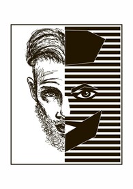 大叔抽象 条纹线稿