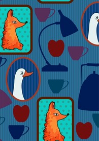 家居背景墙 狐狸天鹅