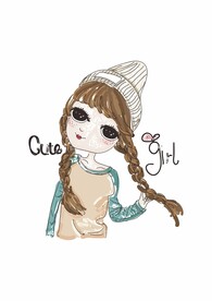 可爱女孩 马尾毛线帽 时尚穿搭