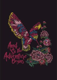 小牡丹 杜鹃 小鸟花朵刺绣