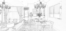 室内设计黑白线稿图