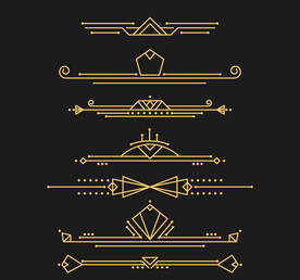 金色装饰艺术风格花边