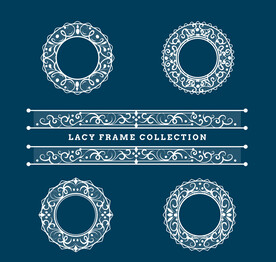白色蕾丝框架矢量