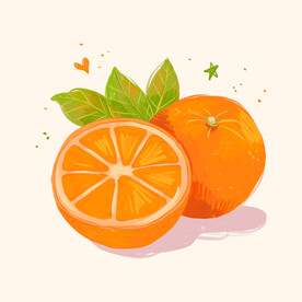 橙子插画