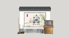 童年趣事主题景墙