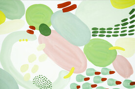 绿色水粉色块背景