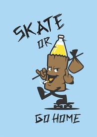 滑板DIY卡通 饮料回家