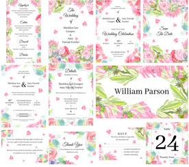 水彩结婚邀请函 