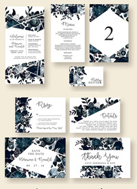 黑色结婚邀请函 