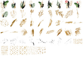 绿植叶子笔触png