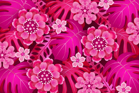 矢量红色花朵背景