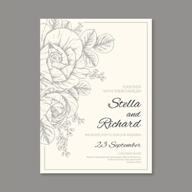 婚礼请柬花卉封面