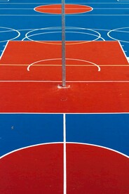 红色蓝色球场地板