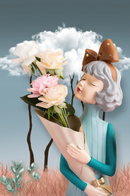 莫兰迪少女 卡通少女 美少女 