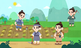 辛劳农民们插画