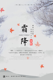 雪景 霜降 冬天