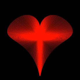 线条画红色爱心视频