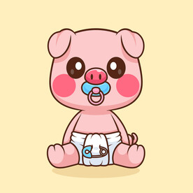 矢量卡通小猪