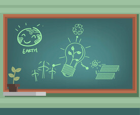 绿色能源涂鸦黑板