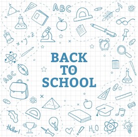 手绘回学校背景矢量