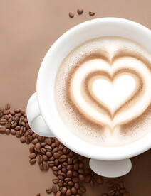 咖啡爱心奶油美味