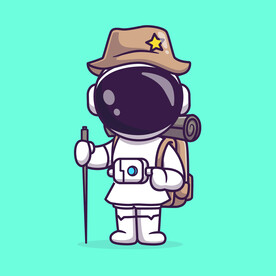 矢量卡通宇航员