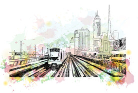 国外高铁插画