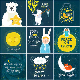 晚安星空插画合集