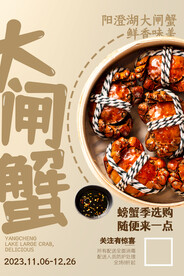 大闸蟹展板海报