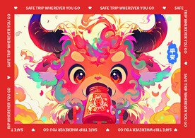 2024龙年喜庆地垫图案